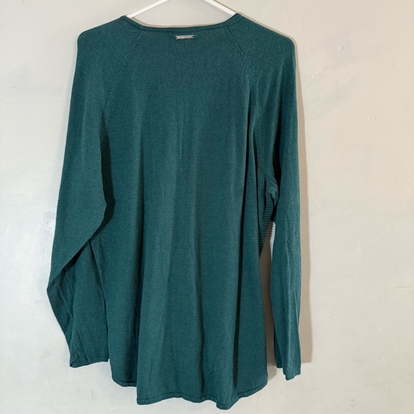 Michael Michael Kors Teal Ribbed Knit Tunic Long Sleeve Top - Picture 6 of 7